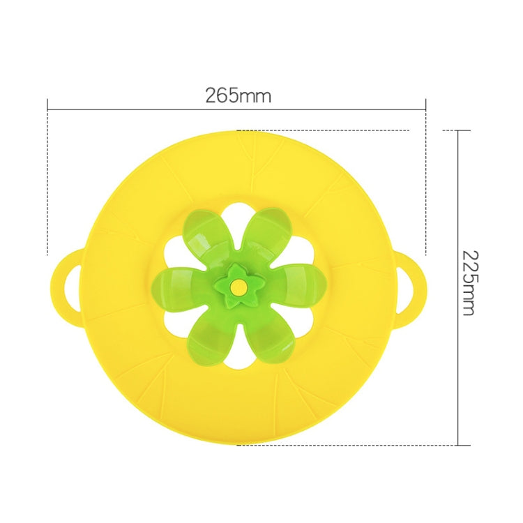 Silicone Flower Spill-proof Pot Lid Rotatable Pot Lid Kitchen Gadget, Size: 23cm Small Yellow - Insulation by buy2fix | Online Shopping UK | buy2fix