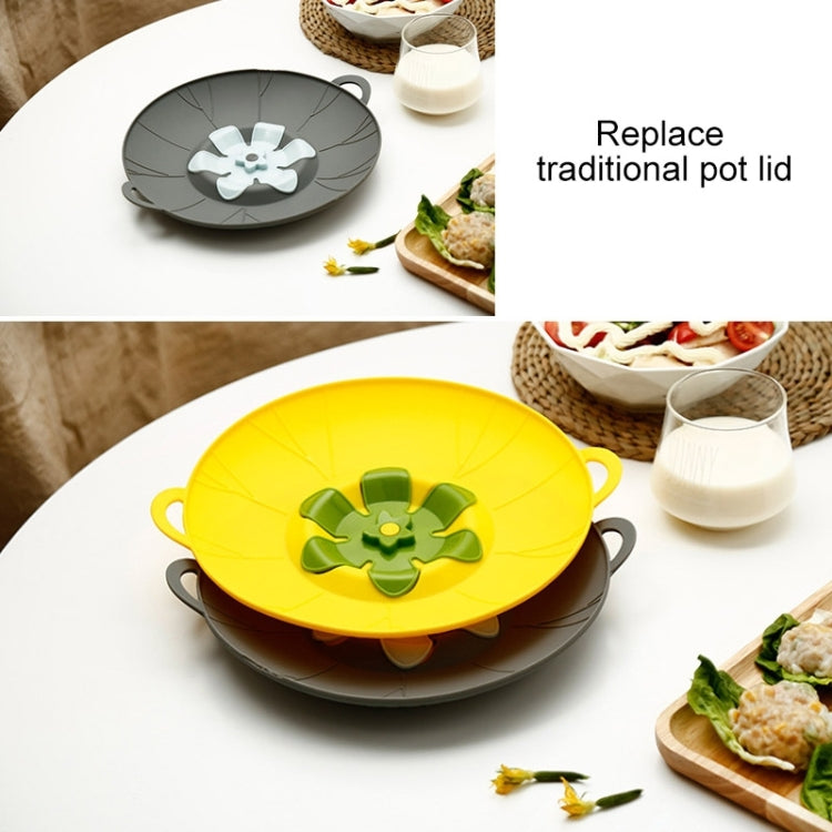 Silicone Flower Spill-proof Pot Lid Rotatable Pot Lid Kitchen Gadget, Size: 23cm Small Yellow - Insulation by buy2fix | Online Shopping UK | buy2fix