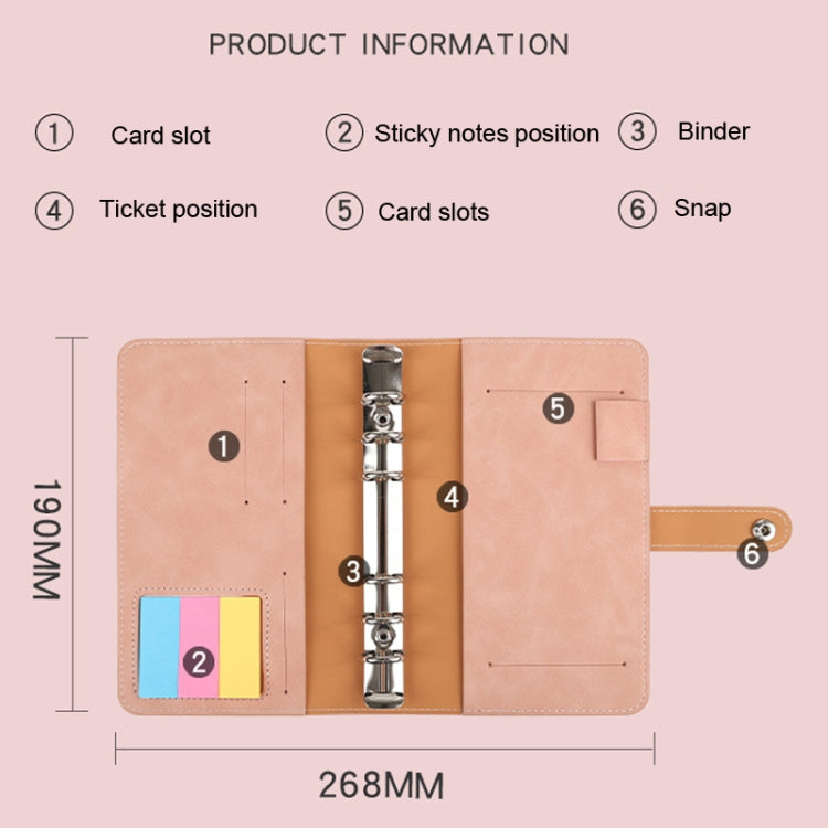 H666 A6 Loose-leaf Binder Cash Budget Handbook Vintage PU Leather Notebook with Window(Denim Blue) - Notebooks by buy2fix | Online Shopping UK | buy2fix