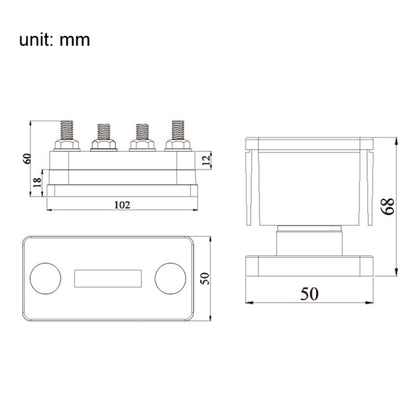 600A 48V RV&Ship Modification 4-way Large Electric DC Busbar(AOA4713C-M10) - Marine Accessories & Parts by buy2fix | Online Shopping UK | buy2fix