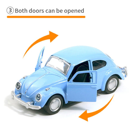 1:36 Beetle Classic Car Open Door Alloy Car Model Pull Back Children's Toy Car(Light Pink) - Model Toys by buy2fix | Online Shopping UK | buy2fix