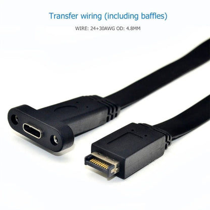 USB 3.1 Type-E To USB-C / Type-C Connector Front Panel Header 0.5m High Profile Bracket - Cable & Adapters by buy2fix | Online Shopping UK | buy2fix
