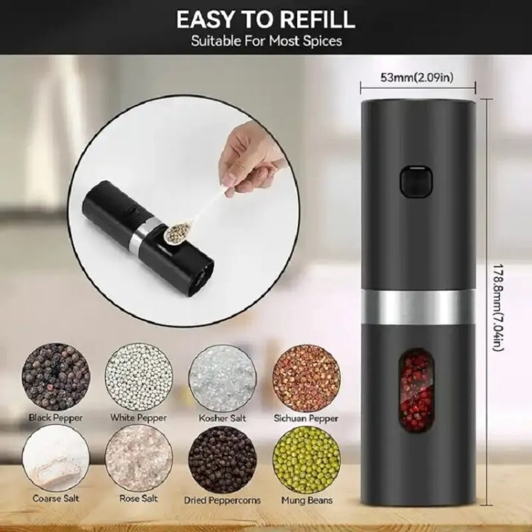 Electric Automatic Salt And Pepper Grinder Set With Charging Base, Model: D2 KYMQ-7C - Stirrer & Squeezer by buy2fix | Online Shopping UK | buy2fix