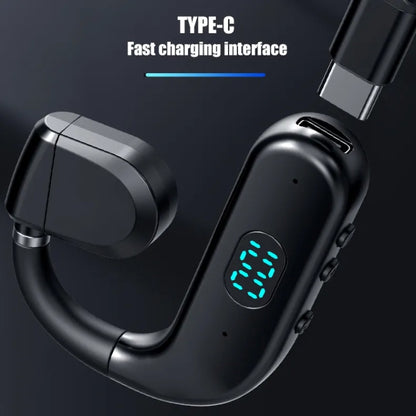 T50 Bluetooth 5.3 Wireless Headphone Single Ear Digital Display Stereo Earbuds Color Boxed(Midnight Blue) - Bluetooth Earphone by buy2fix | Online Shopping UK | buy2fix