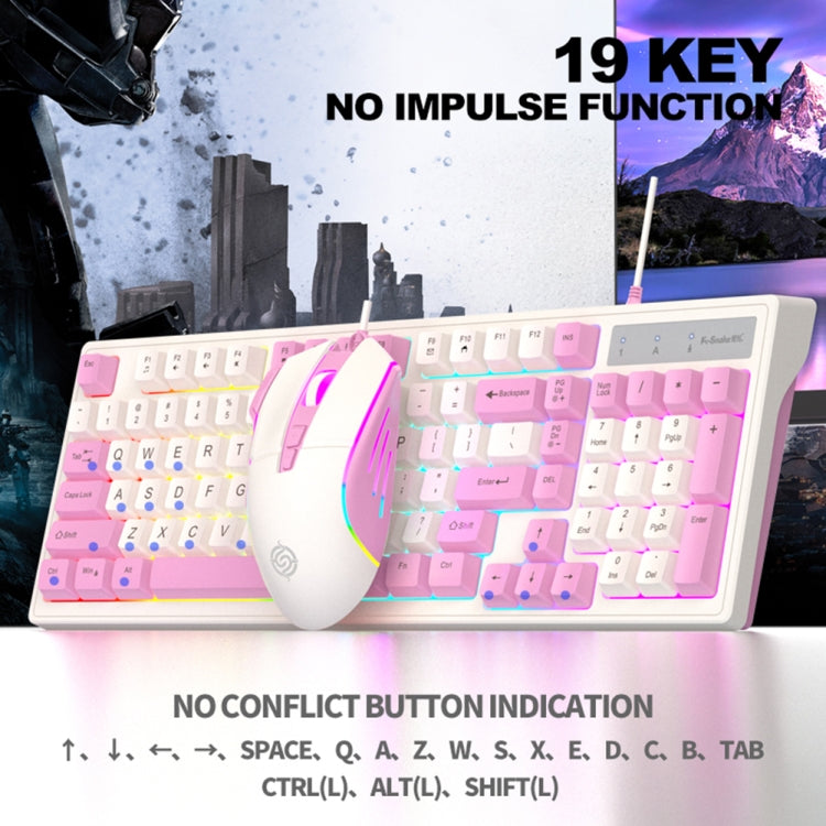 K-Snake Wired E-Sports Keyboard Mouse Mechanical Feel 98 Key Desktop Computer Notebook Keyboard, Style: Keyboard+Mouse (Gray) - Wired Keyboard by K-Snake | Online Shopping UK | buy2fix