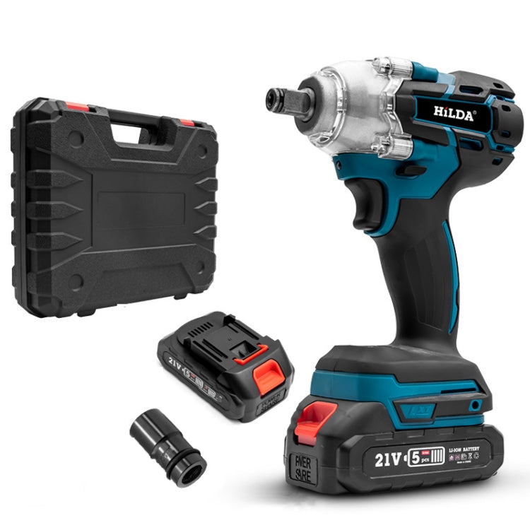 HILDA Motorized Wrenches Lithium Repair Parts With 22mm Socket, US Plug, Model: Blue With 2 Battery+1 Charger(1500mAh) - Screws by HILDA | Online Shopping UK | buy2fix