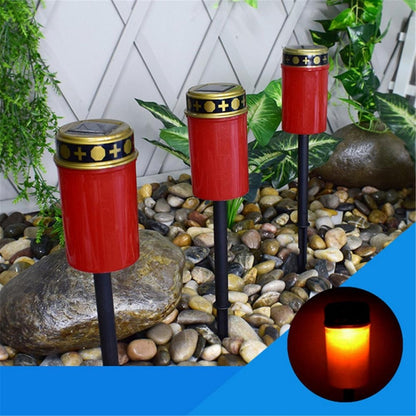 Solar Induction Graves Light Outdoor Waterproof LED Candle Light, Spec: Without Ground Nails Red - Solar Lights by buy2fix | Online Shopping UK | buy2fix