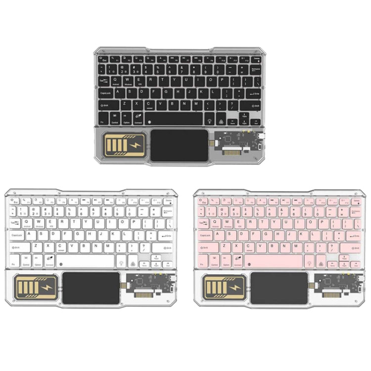 KB-333 RGB Backlit Wireless Bluetooth Keyboard Cell Phone Tablet Laptop Compatible Keypad(Pink) - Universal Keyboard by buy2fix | Online Shopping UK | buy2fix