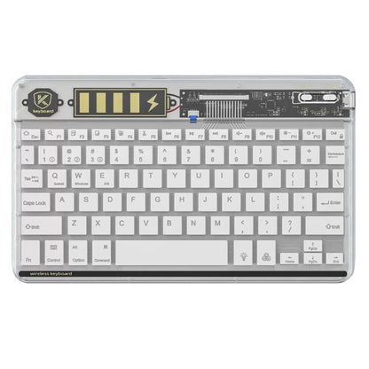 Transparent Lighting Bluetooth Keyboard 10 Inch Wireless Silent Keypad(White) - Universal Keyboard by buy2fix | Online Shopping UK | buy2fix