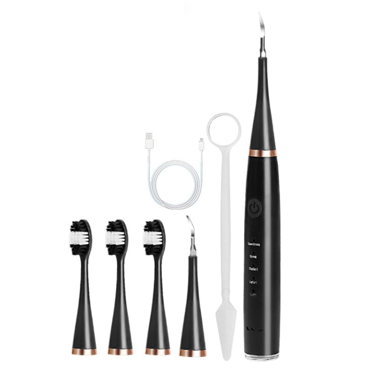 6 In 1 Electric Dental Scaler Calculus Removal Teeth Cleaning Set, Color: Black Exclusive - Oral Irrigators by buy2fix | Online Shopping UK | buy2fix