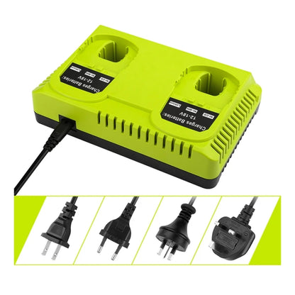 For RYOBI P108 / P117 12-18V Lithium Nickel Battery Dual Port Charger, Plug: US - Electric Saws & Accessories by buy2fix | Online Shopping UK | buy2fix