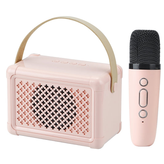 Portable Bluetooth Speaker Home Mini Karaoke Audio, Style: Microphone+Speaker(Pink) - Mini Speaker by buy2fix | Online Shopping UK | buy2fix