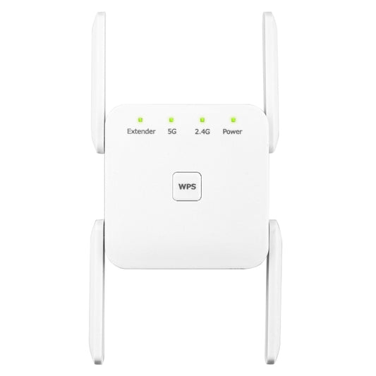 1200Mbps 2.4G / 5G WiFi Extender Booster Repeater Supports Ethernet Port White UK Plug - Broadband Amplifiers by buy2fix | Online Shopping UK | buy2fix