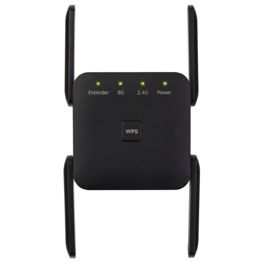 1200Mbps 2.4G / 5G WiFi Extender Booster Repeater Supports Ethernet Port Black EU Plug - Broadband Amplifiers by buy2fix | Online Shopping UK | buy2fix
