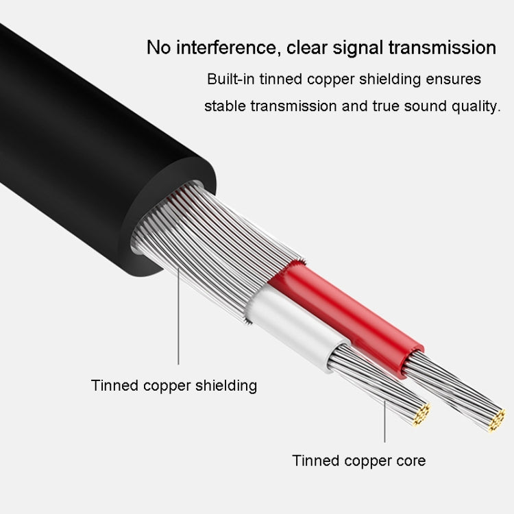 JINGHUA 3.5mm To 2RCA Audio Cable Game Console Outdoor Audio Connection Cable, Size: 3m(Grey) - RCA Cable by JINGHUA | Online Shopping UK | buy2fix