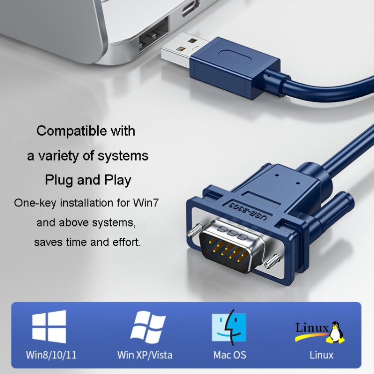 JINGHUA USB To RS232 Serial Cable DB9 Pin COM Port Computer Converter, Length: 2m - RS485 / RS232 Series by JINGHUA | Online Shopping UK | buy2fix