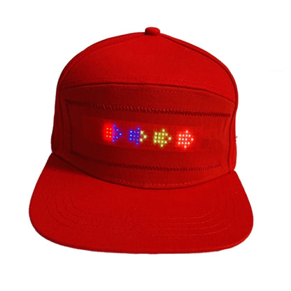 LED Luminous Advertising Hat DIY Words Pixel Lighting Rechargeable Bluetooth APP Control Scrolling Message Flexible Cap(Mixed Color Letter Red) - Peaked Cap by buy2fix | Online Shopping UK | buy2fix