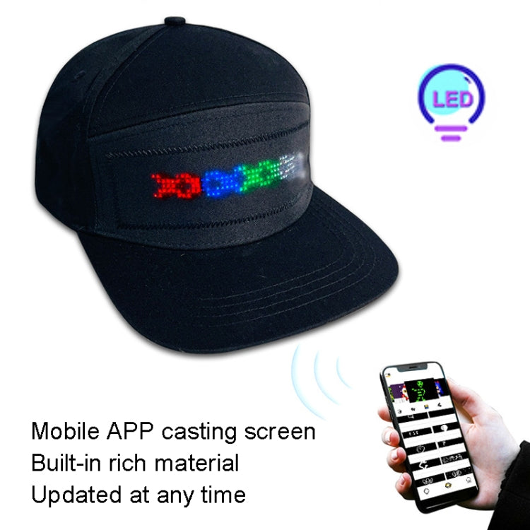 LED Luminous Advertising Hat DIY Words Pixel Lighting Rechargeable Bluetooth APP Control Scrolling Message Flexible Cap(Mixed Color Letter Red) - Peaked Cap by buy2fix | Online Shopping UK | buy2fix