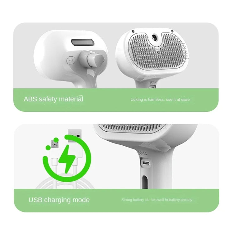 RK56 USB Charging Spray Pet Grooming Comb Cat and Dog Hair Removal Tool Pet Products(White) - Brushes & Combs by buy2fix | Online Shopping UK | buy2fix