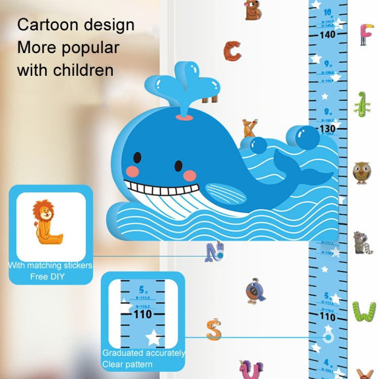 3D Height Paste Children Height Measurement Ruler Magnetic Suction Cartoon Wall Stickers Can Be Removed(Whale Sticker Model) - Sticker by buy2fix | Online Shopping UK | buy2fix