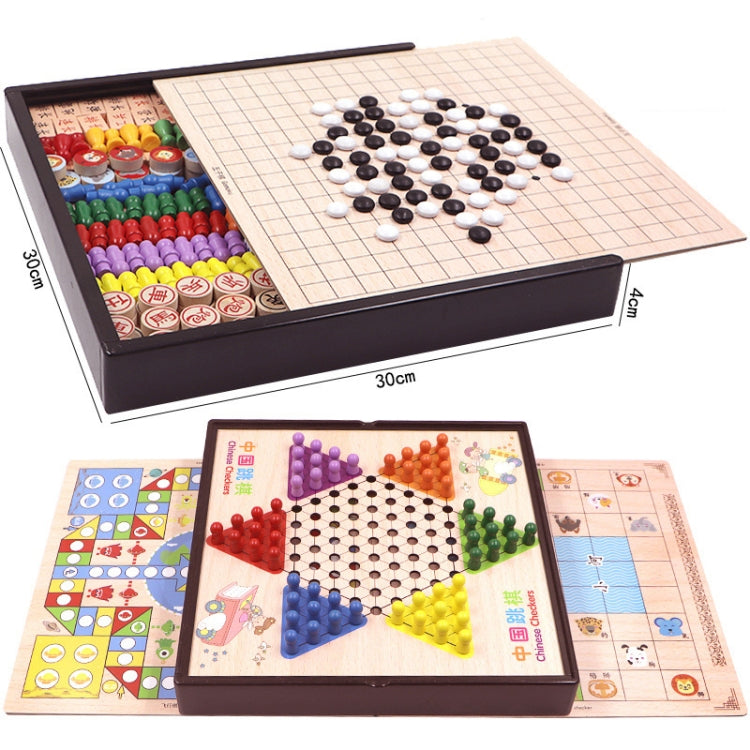 4 in 1 D Model Wooden Multifunctional Parent-Child Interactive Children Educational Chessboard Toy Set - Table Games by buy2fix | Online Shopping UK | buy2fix