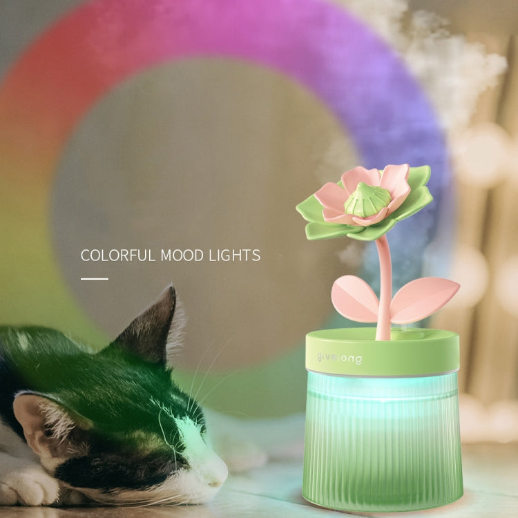 Flower Spray Hhydrating Colorful Atmosphere Light USB Aromatherapy Humidifier, Color: Gardenia Pink - Air Purifiers & Accessories by buy2fix | Online Shopping UK | buy2fix