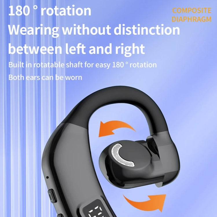 Bluetooth Headset Digital Display Hanging Ear OWS Stereo Sports Earbuds(Orange) - Bluetooth Earphone by buy2fix | Online Shopping UK | buy2fix