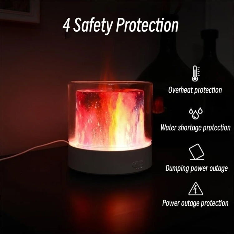 Colorful Light Flame Aromatherapy Humidifier Home Ambient Light Desktop Fragrance Diffuser(White) - Air Purifiers & Accessories by buy2fix | Online Shopping UK | buy2fix