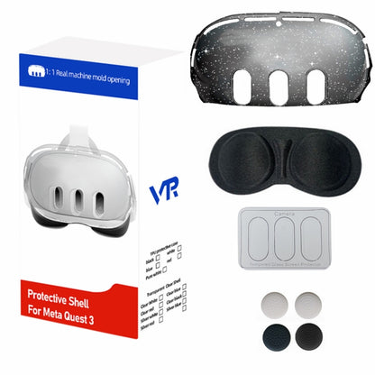For Meta Quest 3 PC Protective Shell, Style: 7 In 1 (Ordinary Transparent Red) - VR Accessories by buy2fix | Online Shopping UK | buy2fix