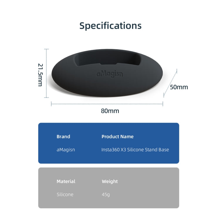 For Insta360 X3 aMagisn Desktop Silicone Base(Black) - Others by aMagisn | Online Shopping UK | buy2fix