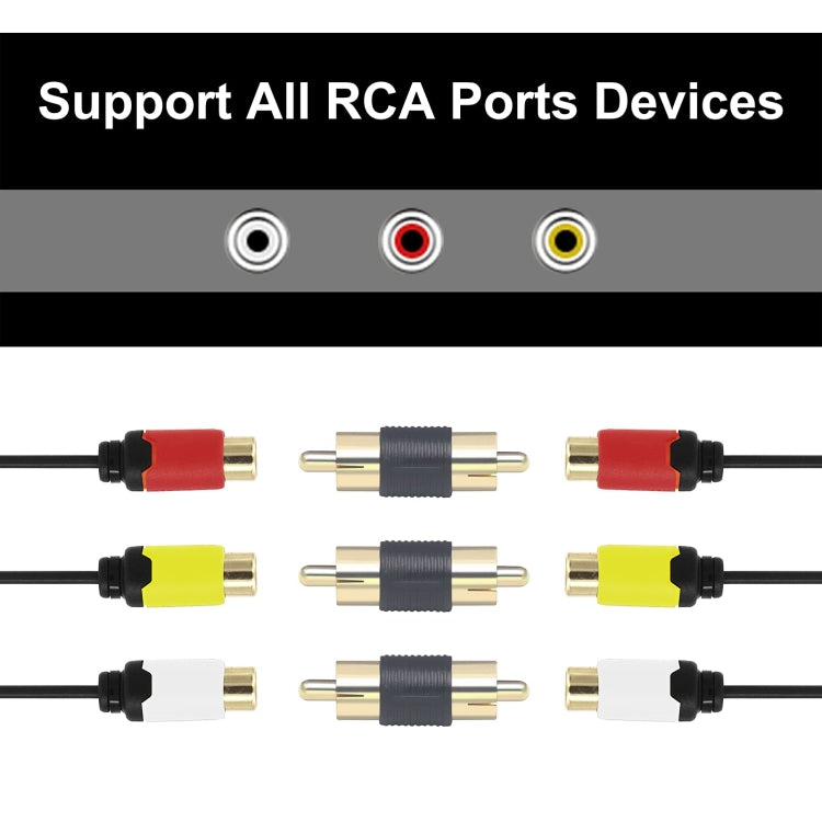 10pcs Gold-plated RCA Lotus Male to-Male  AV Audio Adapter(Black) - RCA Adapter by buy2fix | Online Shopping UK | buy2fix