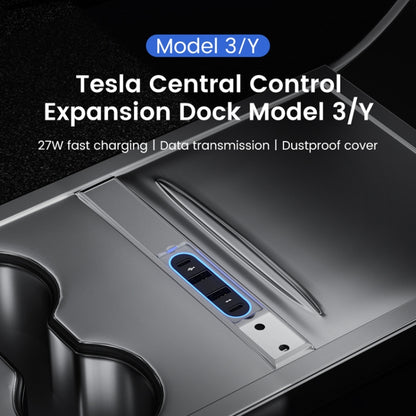 For Tesla Model 3/Y Center Control Type-C Multi-Port Fast Charging USB HUB Docking Station, Model: Dual Wire Gradient - DIY Modified Charger by buy2fix | Online Shopping UK | buy2fix