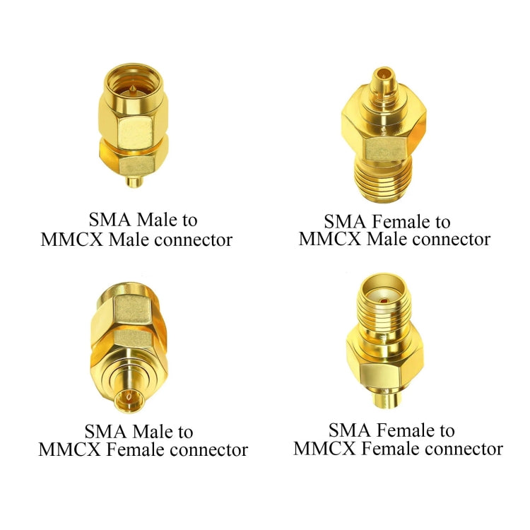 4pcs /Set SMA To MMCX Coaxial Adapter Kit Brass Coaxial Connector RF Antenna Adapter - DVB-T & Simulation Antenna by buy2fix | Online Shopping UK | buy2fix