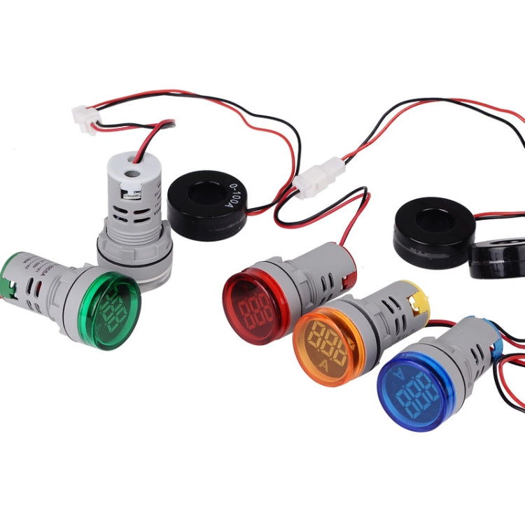 SINOTIMER ST16A Round 22mm LED Digital Signal Light 220V AC Ammeter 0-100A AC Current Indicator Light(01 Red) - Current & Voltage Tester by SINOTIMER | Online Shopping UK | buy2fix