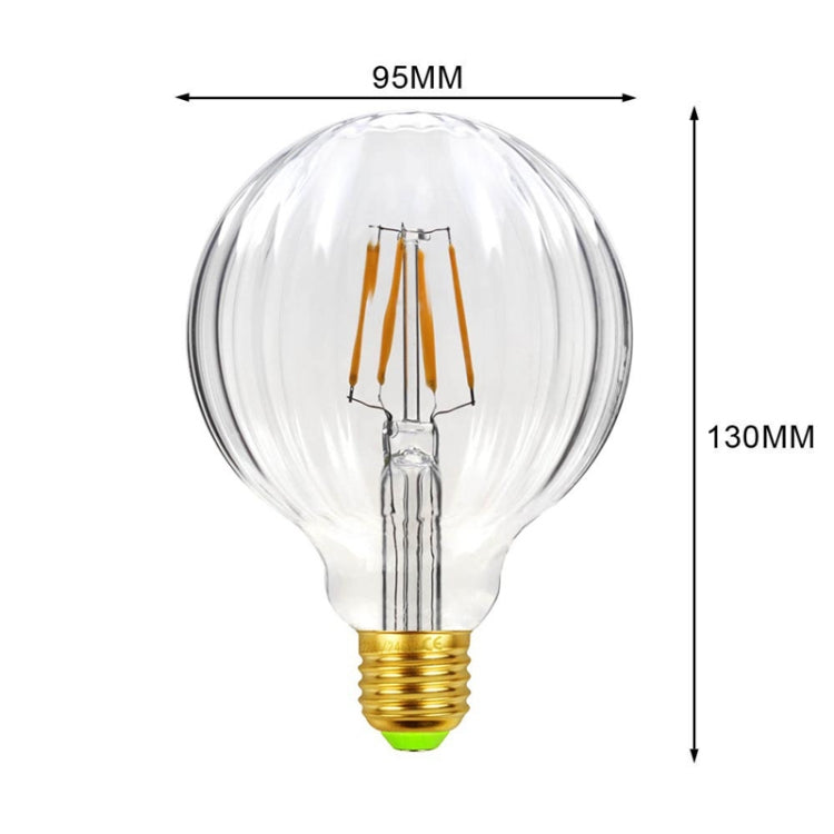 E27 Screw Port LED Vintage Light Shaped Decorative Illumination Bulb, Style: G95 Watermelon Transparent(220V 4W 2700K) - LED Blubs & Tubes by buy2fix | Online Shopping UK | buy2fix