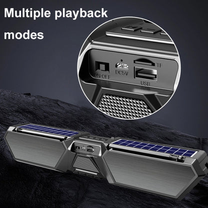 DV-880 Dual Solar Wireless Bluetooth Speaker Outdoor Long Radio(Black) - Radio Player by buy2fix | Online Shopping UK | buy2fix