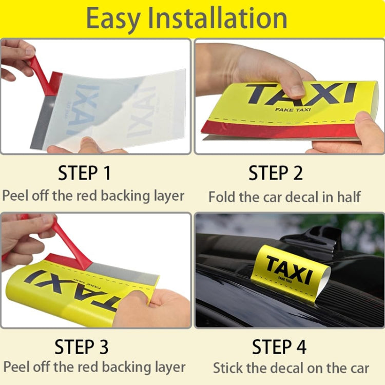 TAXI Washed Mark Label Car Personalized Decorative Stickers(Yellow Large) - Decorative Sticker by buy2fix | Online Shopping UK | buy2fix