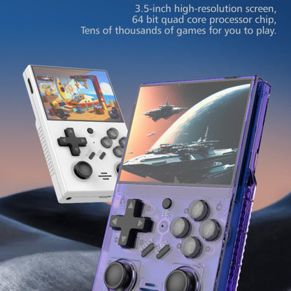 R35PLUS 3.5 Inch Handheld Game Console Built-in 64G 10,000+ Games(Transparent Purple) - Pocket Console by buy2fix | Online Shopping UK | buy2fix