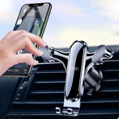 BUDK Triangle Gravity Sensor Car Phone Bracket Car Air Vent Navigation Holder, Model: Suction Cup Base Model - Car Holders by BUDK | Online Shopping UK | buy2fix