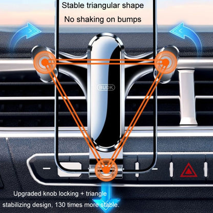 BUDK Triangle Gravity Sensor Car Phone Bracket Car Air Vent Navigation Holder, Model: Suction Cup Base Model - Car Holders by BUDK | Online Shopping UK | buy2fix