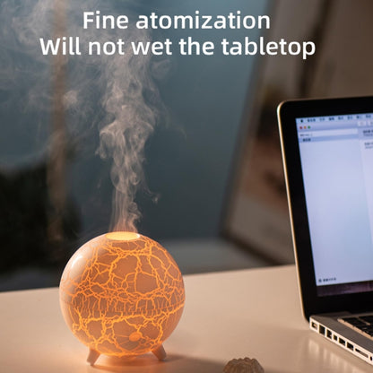 D612 USB Plug-in Colorful Gradient Atmosphere Light Flame Crack Aromatherapy Humidifier(Black) - Air Purifiers & Accessories by buy2fix | Online Shopping UK | buy2fix