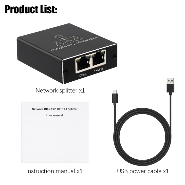 1 To 4 Gigabit Network Splitter Network Sharer RJ45 Network Cable Splitter - Network Hubs by buy2fix | Online Shopping UK | buy2fix