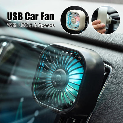 F11 Car USB Colorful Gradient Light Cooling Fan Automotive Interior, Color: Khaki - Heating & Fans by buy2fix | Online Shopping UK | buy2fix