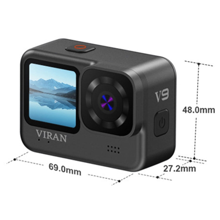 VIRAN V9 4K Dual Color Screen Diving Anti-Shake Action Camera Outdoor Cycling Travel Recorder(Round) - Other Camera by VIRAN | Online Shopping UK | buy2fix