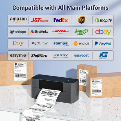 Phomemo PM245-BT Bluetooth Shipping Label Printer Support Labels Width  1- 4.6 Inch(UK Plug) - Printer by Phomemo | Online Shopping UK | buy2fix