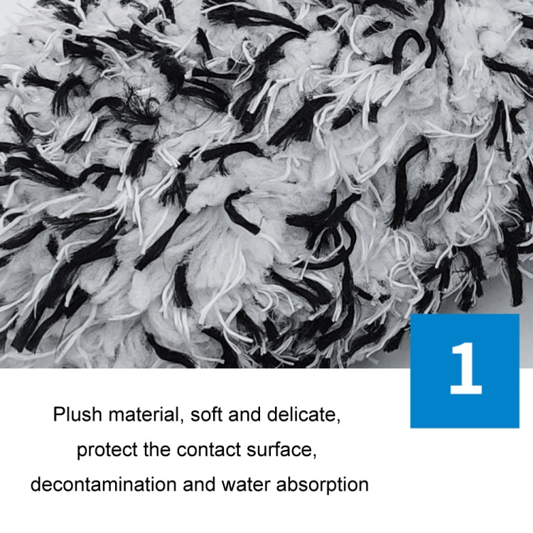 30cm Microfiber Long-handled Plush Tire Cleaning Brush(Blue White) - Car washing supplies by buy2fix | Online Shopping UK | buy2fix