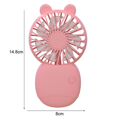 Summer Cartoon Pocket Handheld Stand Fan Rechargeable Silent Mini Fan(Pink) - Electric Fans by buy2fix | Online Shopping UK | buy2fix