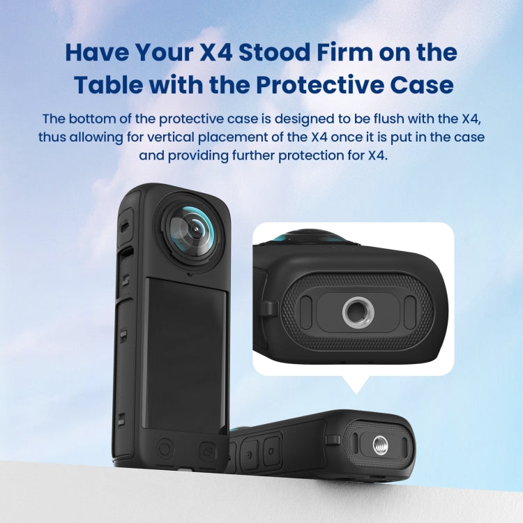 For Insta360 X4 AMagisn Silicone Protective Cover Body Case + Lens Cover Black - Case & Bags by aMagisn | Online Shopping UK | buy2fix