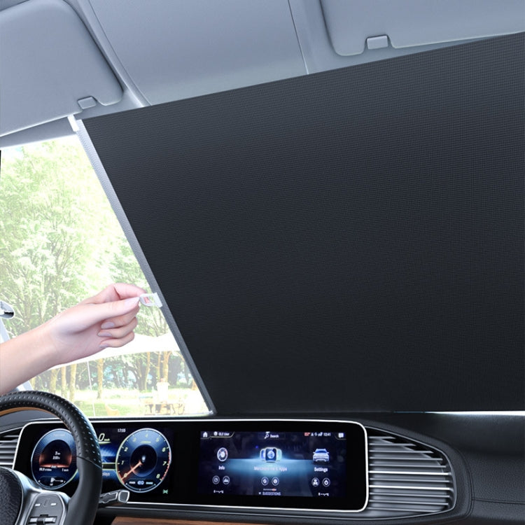 50x125cm Car Summer No-punch Retractable Titanium Silver Sunshade Curtain - Window Foils & Solar Protection by buy2fix | Online Shopping UK | buy2fix