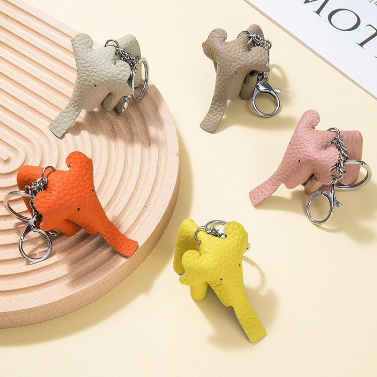 Leather Cute Elephant Keychain Car Key Pendant Bag Doll Decoration(Denim Blue) - Key Rings by buy2fix | Online Shopping UK | buy2fix